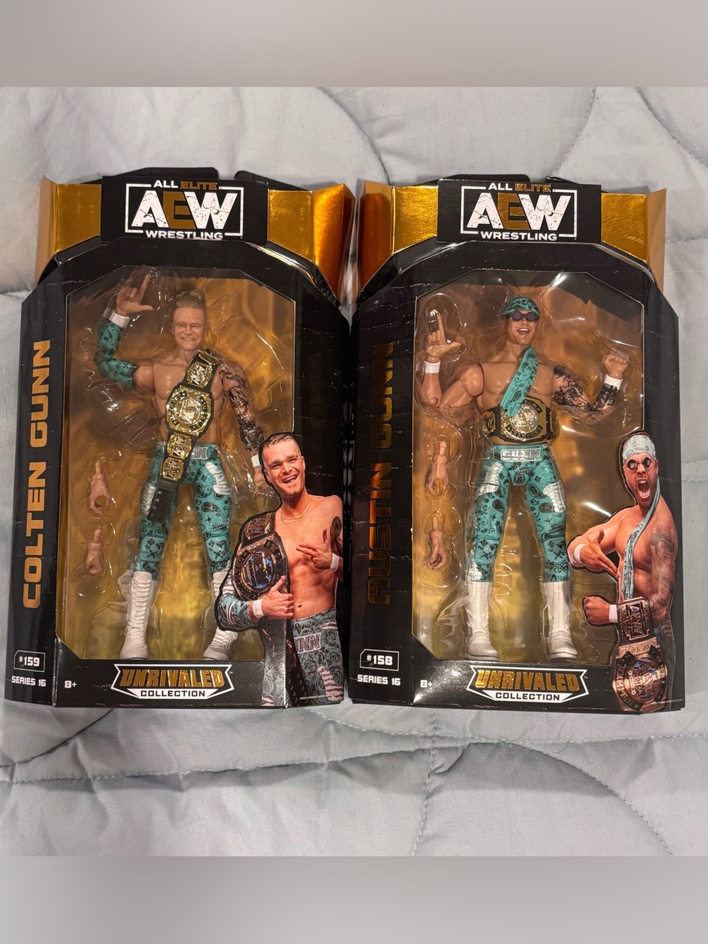 AEW Unrivaled 16 The Gunns Tag Team Action Figure Lot Jazwares
